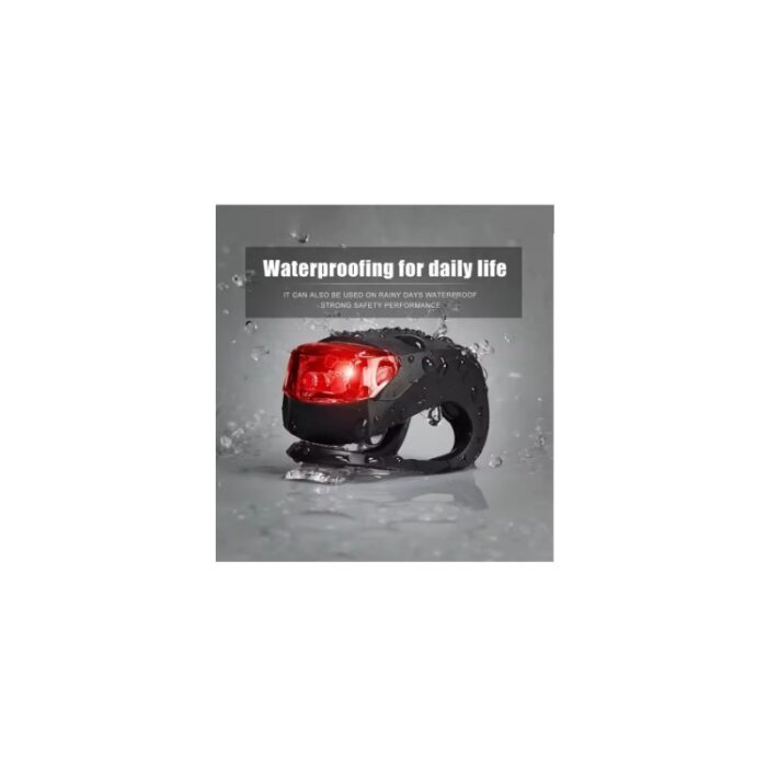 ⁦بكج عدد 2 مصابيح أمامية وخلفية للدراجات الهوائية والنارية مصنوعة من السيليكون ومقاومة للماء تعمل ببطارية مدمجة بداخلها- حجم صغير⁩ - الصورة ⁦2⁩