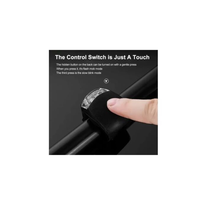 ⁦بكج عدد 2 مصابيح أمامية وخلفية للدراجات الهوائية والنارية مصنوعة من السيليكون ومقاومة للماء تعمل ببطارية مدمجة بداخلها- حجم صغير⁩ - الصورة ⁦3⁩