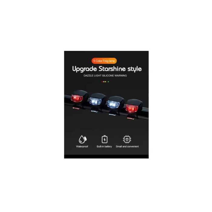 ⁦بكج عدد 2 مصابيح أمامية وخلفية للدراجات الهوائية والنارية مصنوعة من السيليكون ومقاومة للماء تعمل ببطارية مدمجة بداخلها- حجم صغير⁩ - الصورة ⁦5⁩