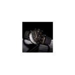 ⁦ساعة يد كوارتز رجالية مميزة مع حزام جلد أنيق لون أسود ماركة Geneva⁩ - الصورة ⁦3⁩