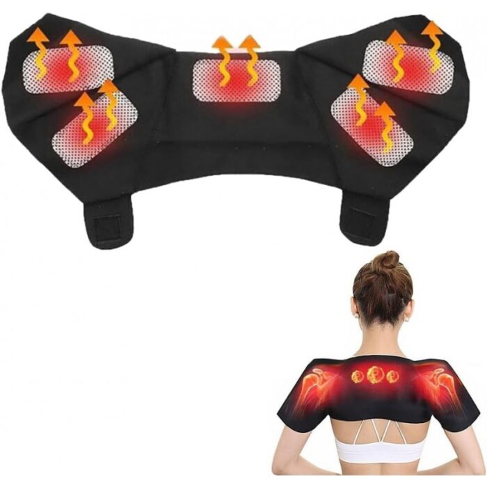 ⁦دعامة مشد مغناطيسي للرقبة والكتف لتخفيف الآلام ذاتي التدفئة حزام تسخين الكتف بالعلاج المغناطيسي التورمالين مقاس XL⁩ - الصورة ⁦2⁩