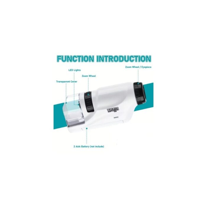 ⁦مجهر مختبر لطلاب المدارس محمول باليد ويعمل بالبطارية مع ضوء LED نسبة تكبير تبلغ من 60 120 يوفر هذا المجهر صورا واضحة ومفصلة للأشياء الصغيرة⁩ - الصورة ⁦7⁩