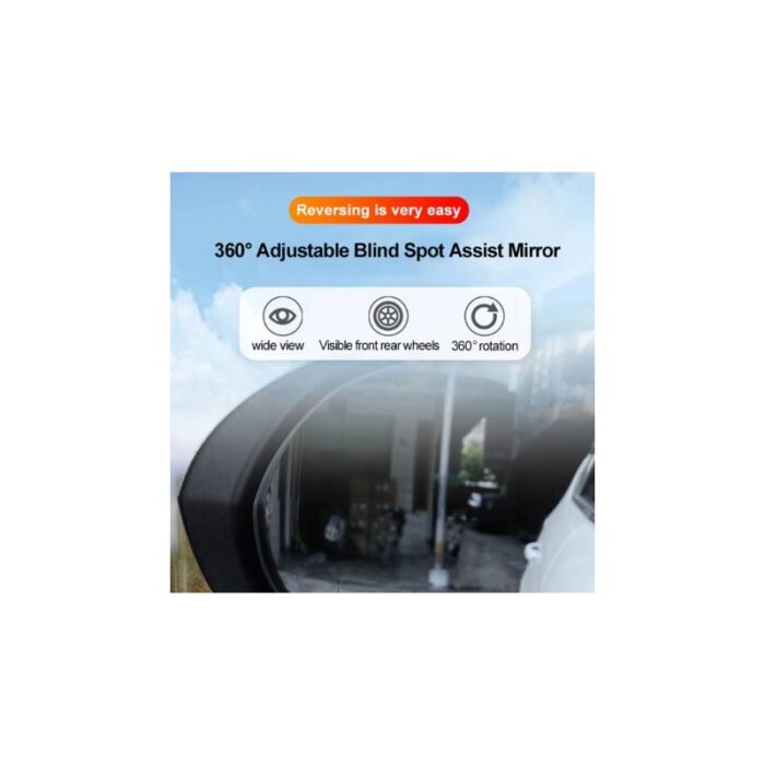 ⁦بكج 2 مرايا الرؤية الخلفية للسيارة لتجنب النقاط العمياء قابلة للتعديل والدوران 360 درجة مرآة محدبة زاوية واسعة واضحة⁩ - الصورة ⁦5⁩