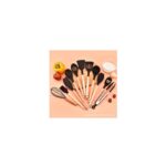 ⁦مجموعة أدوات المطبخ 11 قطعة من السيليكون عالي الجودة الآمن غذائيا ذات مقبض خشبي مقاومة للحرارة 446F لون أحمر⁩ - الصورة ⁦2⁩