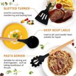 ⁦مجموعة أدوات المطبخ 11 قطعة من السيليكون عالي الجودة الآمن غذائيا ذات مقبض خشبي مقاومة للحرارة 446F لون أحمر⁩ - الصورة ⁦3⁩