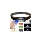 مصباح رأس كشاف LED قابل لاعادة الشحن ثلاثة مستويات إضاءة بطارية مدمجة قوية 500 ميلي أمبير مثالي أثناء العمل في الليل ضد الماء