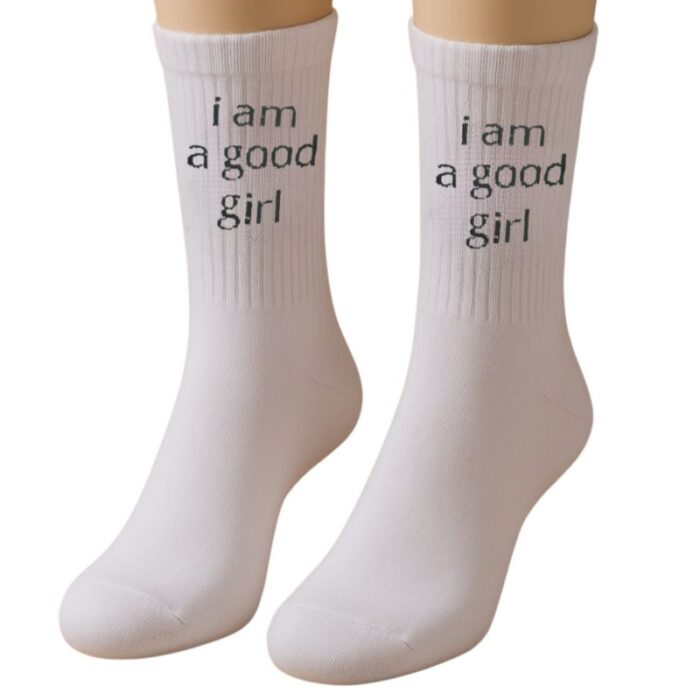 103380646_67f4740fca38f جوارب بتصميم iam a good girl (زوج واحد) للرجل لون أبيض - الصورة 1