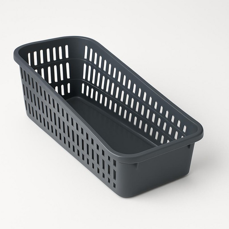 ⁦سلة ثلاجة بلاستيك لون رمادي غامق⁩ - الصورة ⁦1⁩