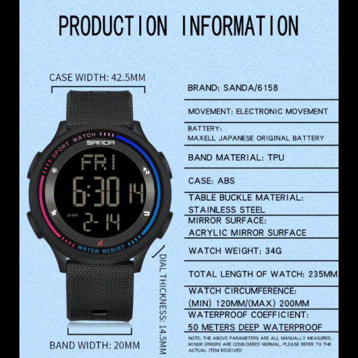 ⁦ساعة رقمية دائرية Sanda⁩ - الصورة ⁦2⁩