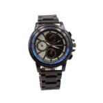 ساعة معدنية للرجال لون أسود أرضية سوداء