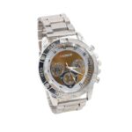 ساعة معدنية للرجال لون فضي