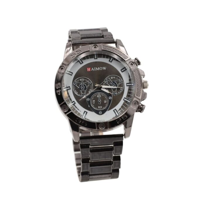 103380808_67fa75924d1e7 ساعة معدنية للرجال لون أسود أرضية سوداء - الصورة 1