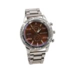 ساعة معدنية للرجال لون فضي