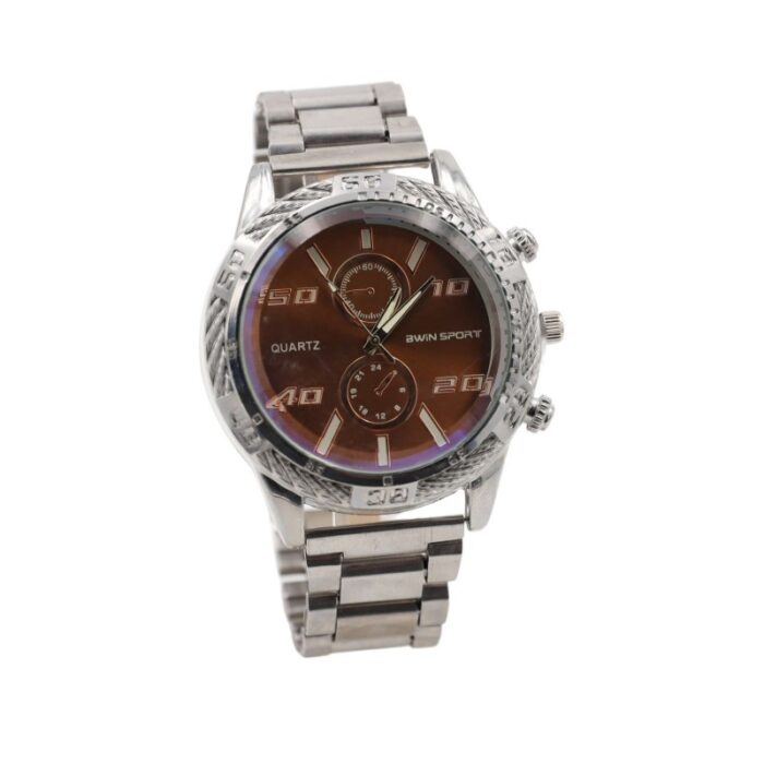 103380815_67fa759d7a530 ساعة معدنية للرجال لون فضي - الصورة 1