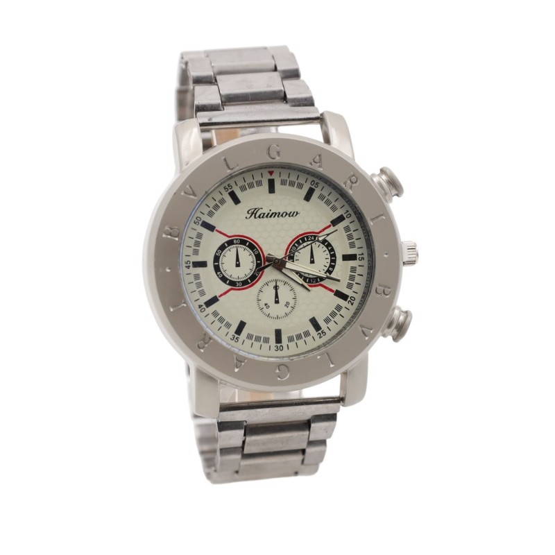 103380818_67fa75a2036f3 ساعة معدنية للرجال لون فضي أرضية بيضاء - الصورة 1