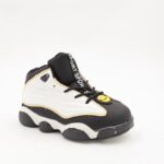 بوت رياضي ولادي للأطفال لون أسود وأبيض