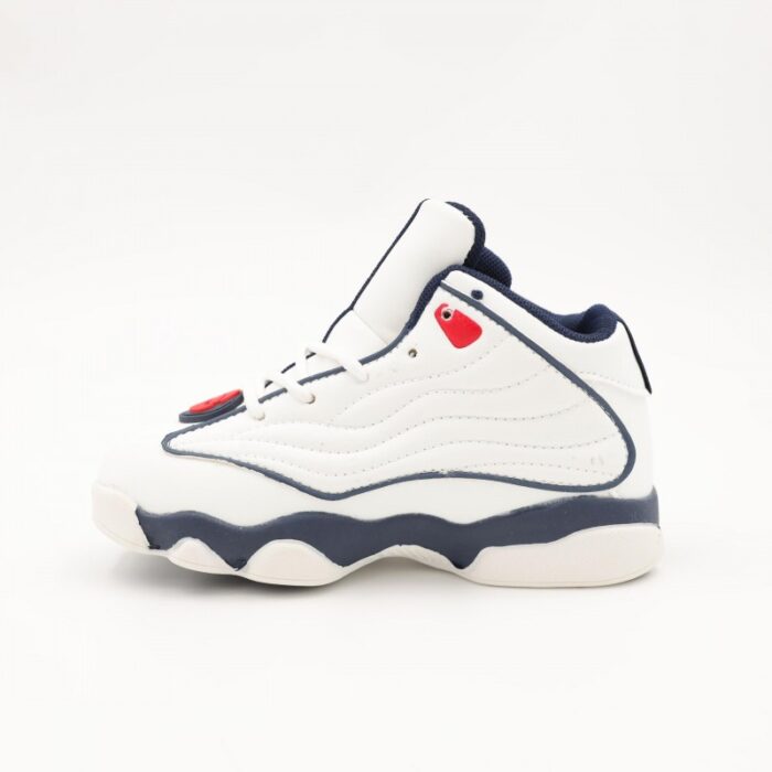 ⁦بوت رياضي ولادي للأطفال لون أبيض وكحلي⁩ - الصورة ⁦4⁩