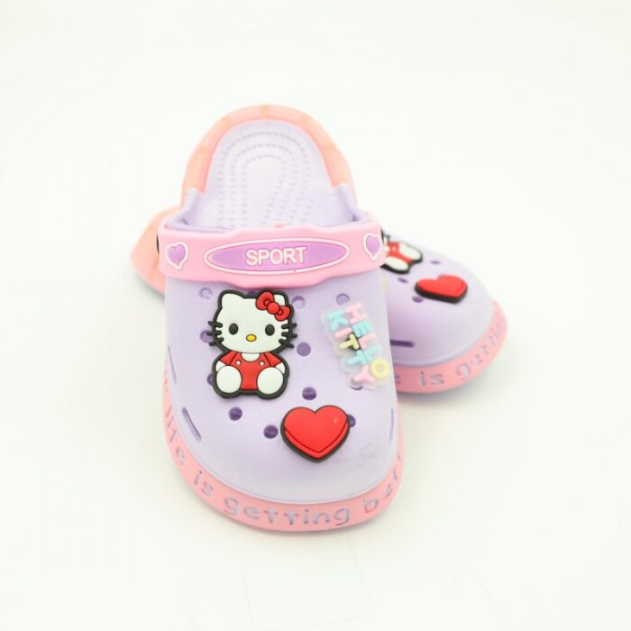 ⁦شبشب بناتي بتصميم هالو كيتي مضيء للأطفال لون بنفسجي وزهري⁩ - الصورة ⁦3⁩