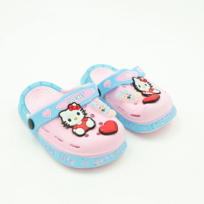 ⁦شبشب بناتي بتصميم هالو كيتي مضيء للأطفال لون زهري وأزرق⁩ - الصورة ⁦3⁩