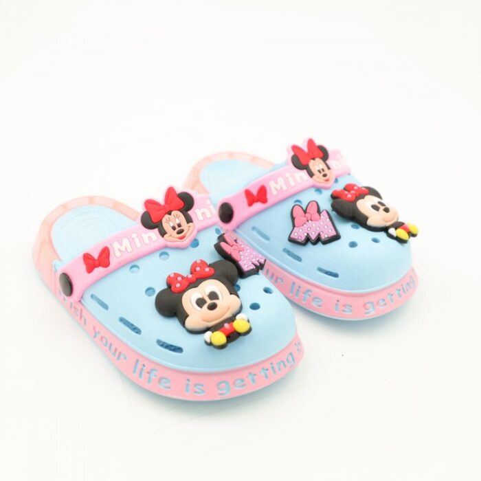 ⁦شبشب بناتي بتصميم ميني ماوس مضيء للأطفال لون أزرق وزهري⁩ - الصورة ⁦4⁩