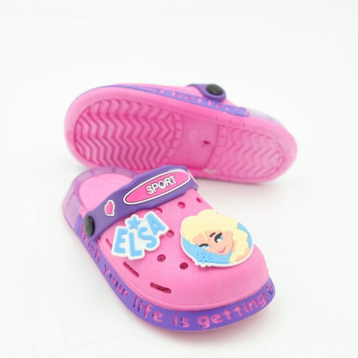 ⁦شبشب بناتي بتصميم السا مضيء للأطفال لون زهري وبنفسجي⁩ - الصورة ⁦3⁩