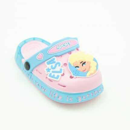 شبشب بناتي بتصميم السا مضيء للأطفال لون زهري وازرق