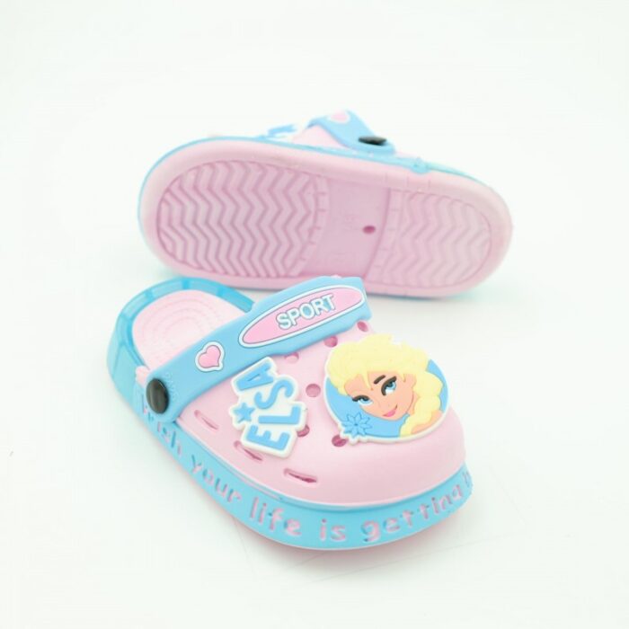 ⁦شبشب بناتي بتصميم السا مضيء للأطفال لون زهري وازرق⁩ - الصورة ⁦2⁩