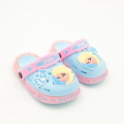 شبشب بناتي بتصميم السا مضيء للأطفال لون أزرق وزهري