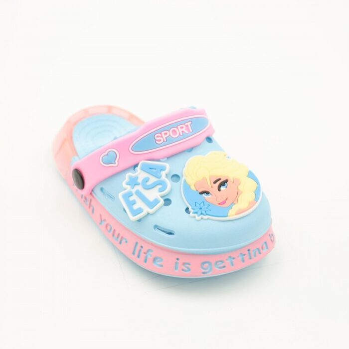 ⁦شبشب بناتي بتصميم السا مضيء للأطفال لون أزرق وزهري⁩ - الصورة ⁦2⁩