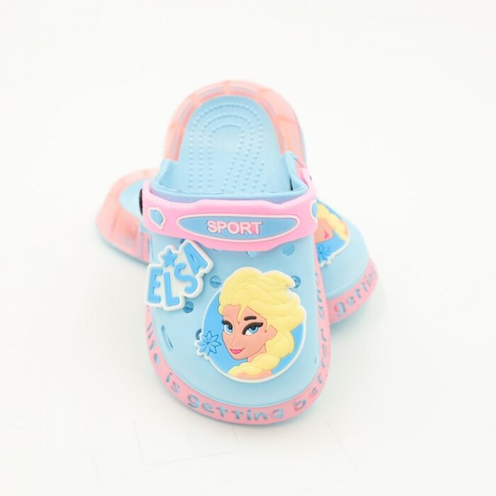 ⁦شبشب بناتي بتصميم السا مضيء للأطفال لون أزرق وزهري⁩ - الصورة ⁦4⁩