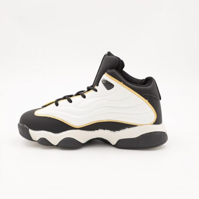 ⁦بوت رياضي ولادي للأطفال لون أسود وأبيض⁩ - الصورة ⁦6⁩