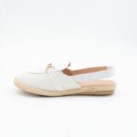 ⁦حذاء صيفي بناتي محير لون أبيض ونعل بيج⁩ - الصورة ⁦4⁩