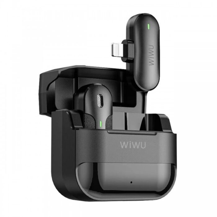 ⁦مايكروفون لاسلكي لأجهزة الآيفون مع علبة شحن وتقنية عزل الصوت ماركة wiwu⁩ - الصورة ⁦2⁩