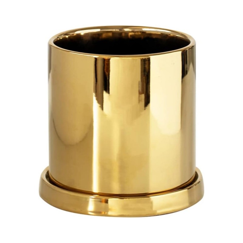 ⁦طقم قوار ورد بورسلان فاخر 3 قطع سادة لون ذهبي⁩ - الصورة ⁦1⁩