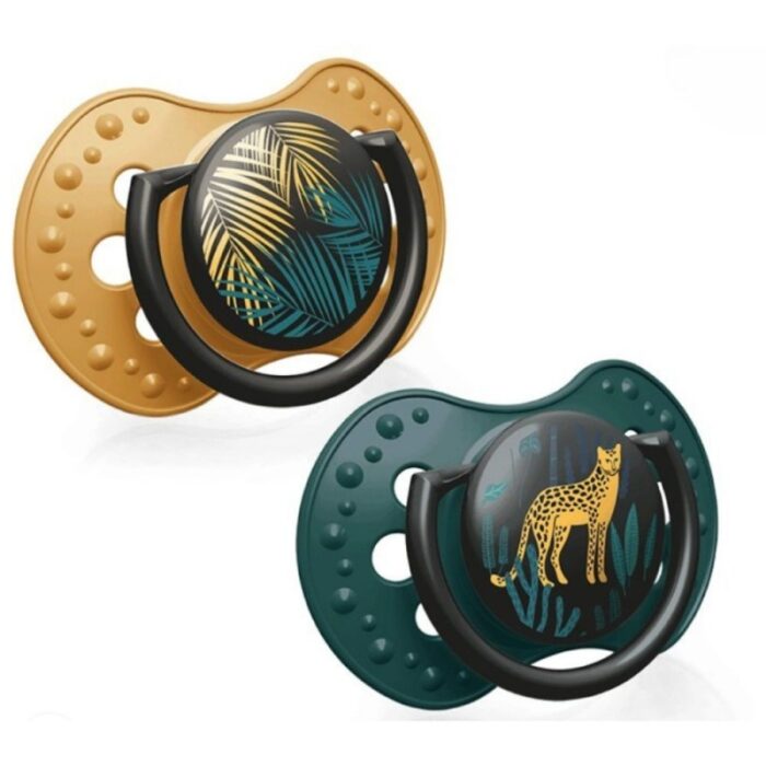 ⁦لهاية سيليكون عدد 2 لون أصفر و أخضر لعمر 3 - 6 أشهر⁩ - الصورة ⁦2⁩