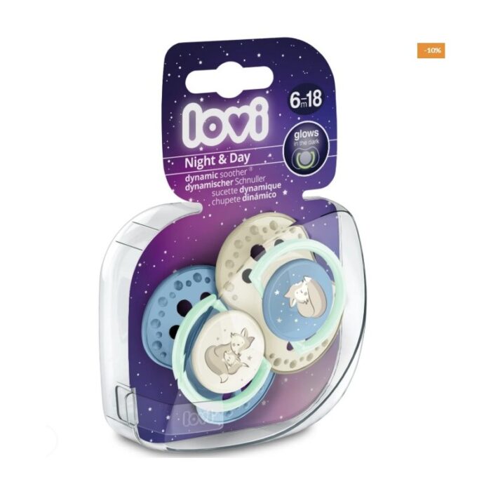 ⁦لهاية سيليكون عدد 2 لون بيج و أزرق لعمر 6 - 18 شهر⁩ - الصورة ⁦2⁩