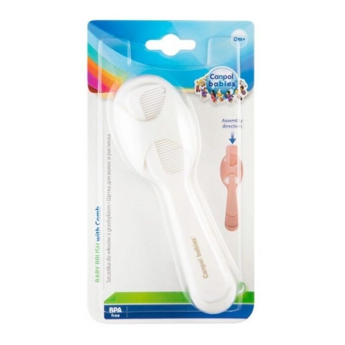 ⁦طقم فرشاة شعر + مشط للأطفال لون أبيض⁩ - الصورة ⁦2⁩