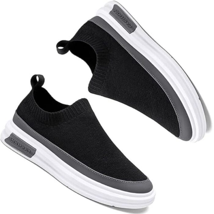 ⁦حذاء رياضي للرجال لون أسود و أبيض⁩ - الصورة ⁦2⁩