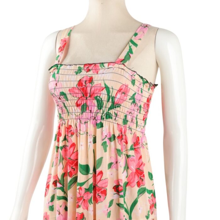 ⁦فستان صيفي للنساء لون بيج مورد⁩ - الصورة ⁦5⁩