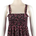 ⁦فستان صيفي للنساء لون أسود مورد ورود صغيرة⁩ - الصورة ⁦4⁩