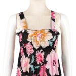 ⁦فستان صيفي للنساء لون أسود مورد⁩ - الصورة ⁦3⁩