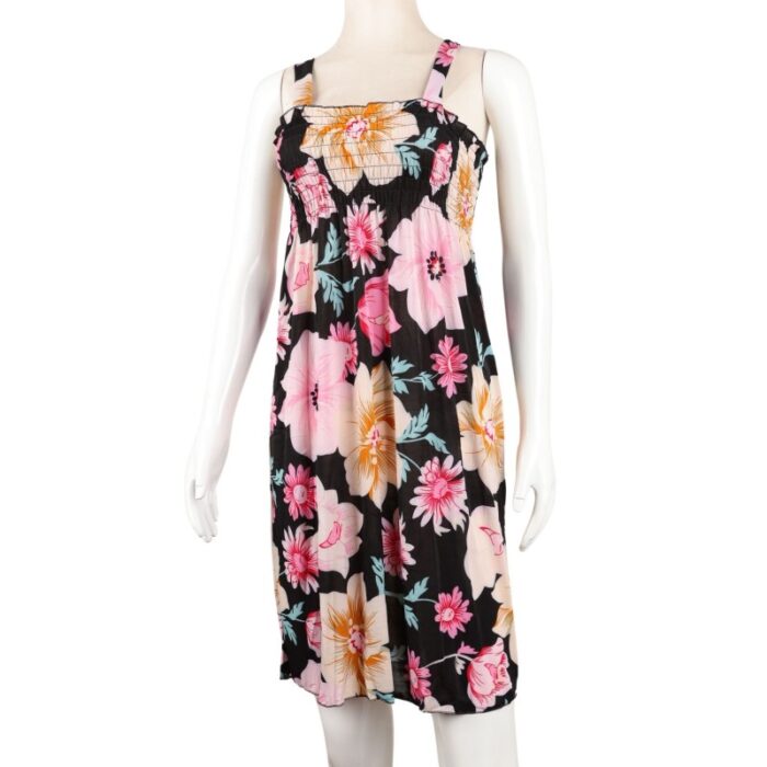 ⁦فستان صيفي للنساء لون أسود مورد⁩ - الصورة ⁦4⁩