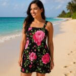 فستان صيفي للنساء لون أسود مورد