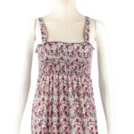 ⁦فستان صيفي للنساء لون أبيض مورد⁩ - الصورة ⁦3⁩