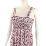 ⁦فستان صيفي للنساء لون أبيض مورد⁩ - الصورة ⁦4⁩