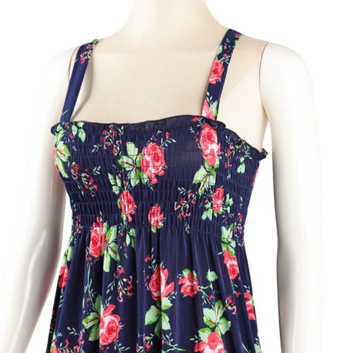 ⁦فستان صيفي للنساء لون كحلي مورد⁩ - الصورة ⁦2⁩