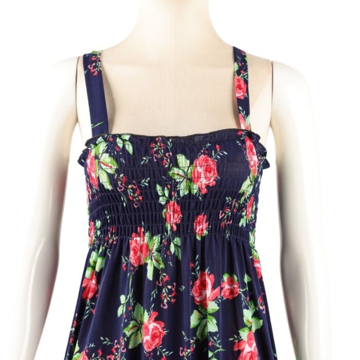 ⁦فستان صيفي للنساء لون كحلي مورد⁩ - الصورة ⁦3⁩