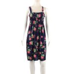 ⁦فستان صيفي للنساء لون كحلي مورد⁩ - الصورة ⁦4⁩