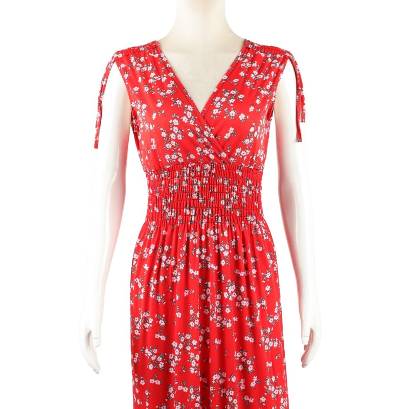 ⁦فستان صيفي طويل للنساء لون أحمر مورد⁩ - الصورة ⁦1⁩