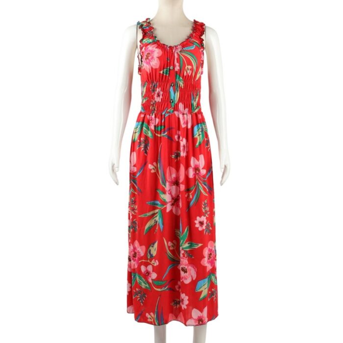 ⁦فستان صيفي طويل للنساء لون أحمر مورد⁩ - الصورة ⁦5⁩